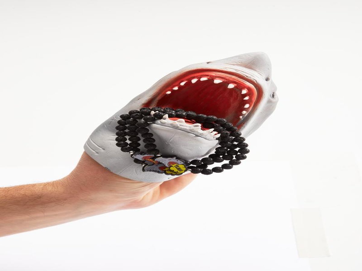 Yeah single Shark puppet Lava Rock  bracelet