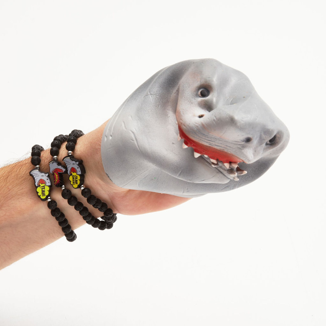 Yeah single Shark puppet Lava Rock  bracelet