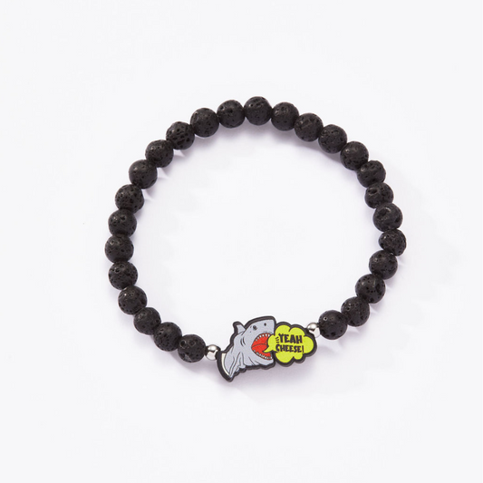 Yeah cheese single Shark Puppet Lava Rock bracelet