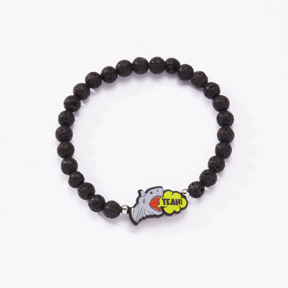 Yeah single Shark puppet Lava Rock  bracelet